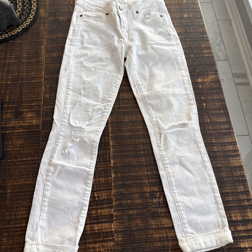 Paige Kylie Crop Jean sz 26 mid-low rise white
